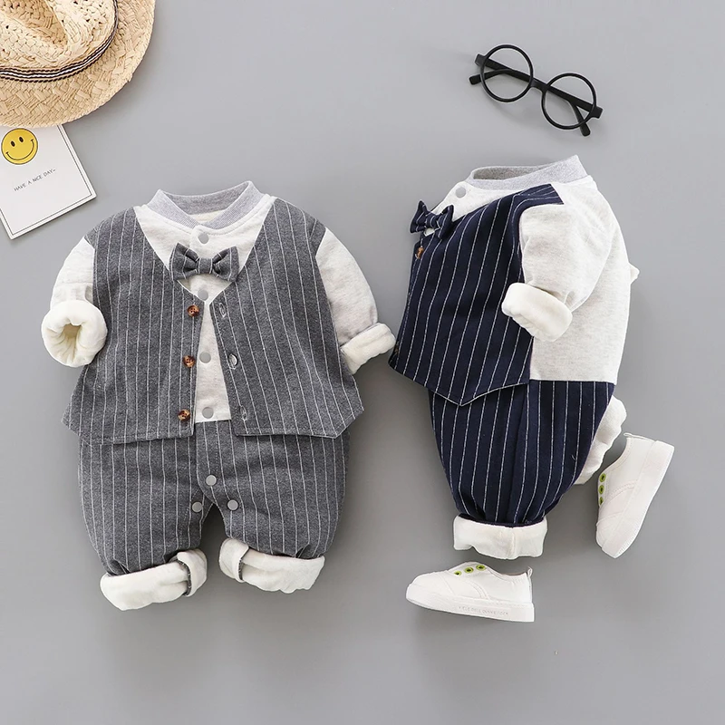 

Детский джентльменский комбинезон-жилет из хлопка, двухслойный бархатный костюм в виде Луны, 2020