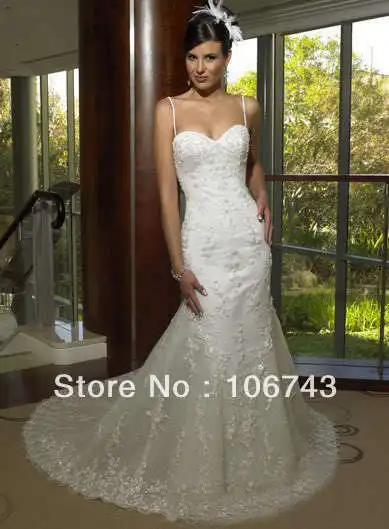 

free shipping wedding gowns 2017 rhinestone and beaded appliques Sexy Sequins Lace Mermaid Bride Wedding Dress bridal Gown