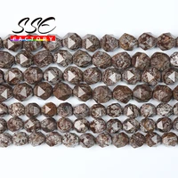 natural brown snowflake obsidian round beads faceted stone beads for jewelry making diy bracelet necklace 6 8 10mm 15 wholesale