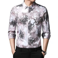 shirts 2022 new mens casual shirt fashionable digital print high sense long sleeve top lapel button door three colors m 4xl