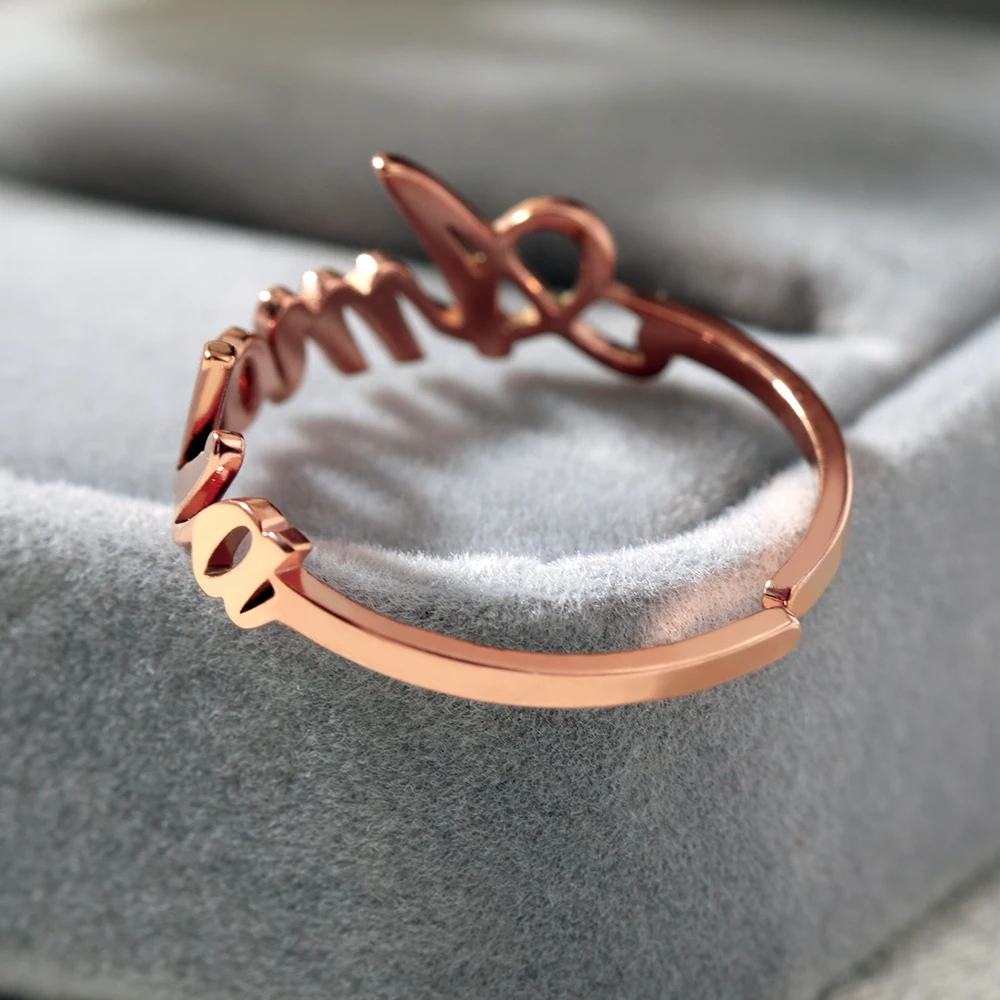 

Personalized Custom Name Ring Christmas Gift To Girlfriend Stainess Steel Rose Gold Platinum Color Jewelry Custom Ring For Women