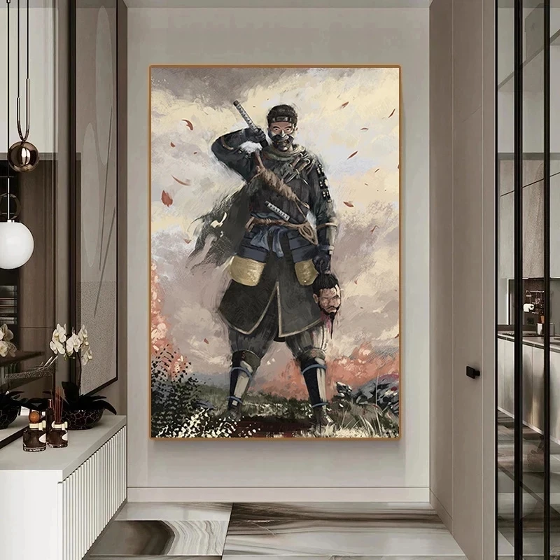 Картина на холсте призрак цушимы в японском стиле