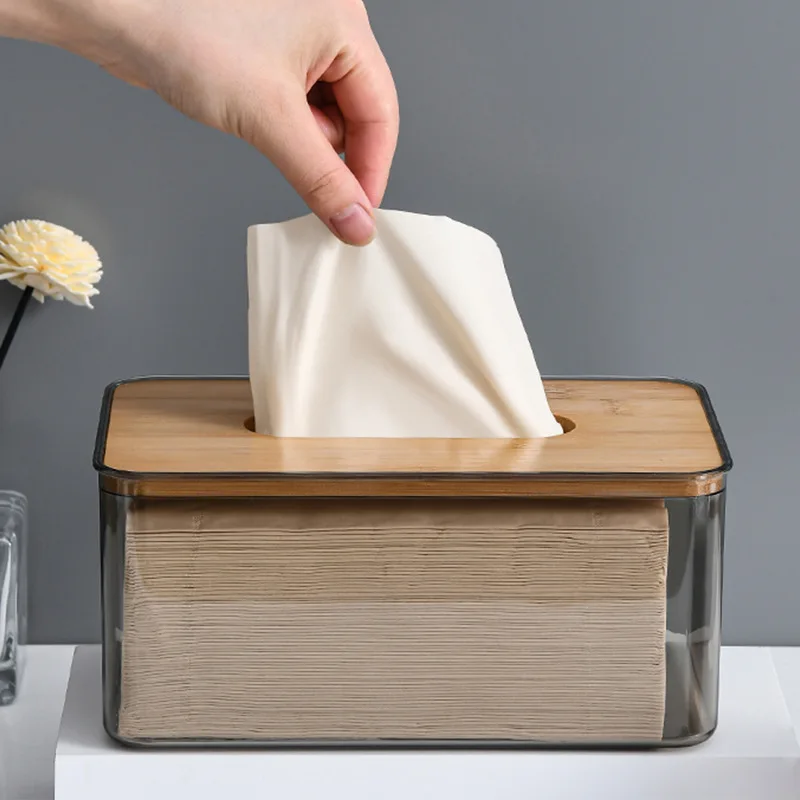 

Wooden Handkerchief Box Tissue Storage Box Wooden Napkin Holder Cover Car Kitchen Acrylic Paper Office Boxes Organization Home