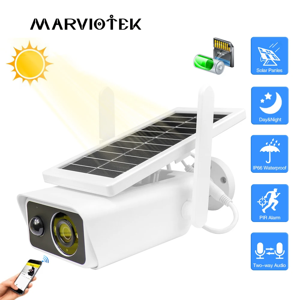 1080P ip камера на солнечной батарейке наружная Водонепроницаемая беспроводная