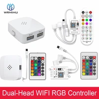 dc12 24v led new dual head multi function 24 key ir phone app remote control wifi voice rgb colorful light strip controller
