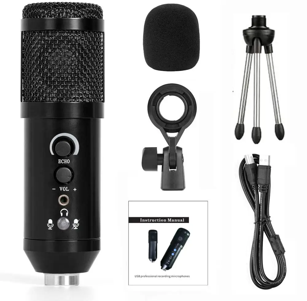 

USB condenser microphone for laptop recording studio streaming karaoke TIKTOK game competition real-time chat