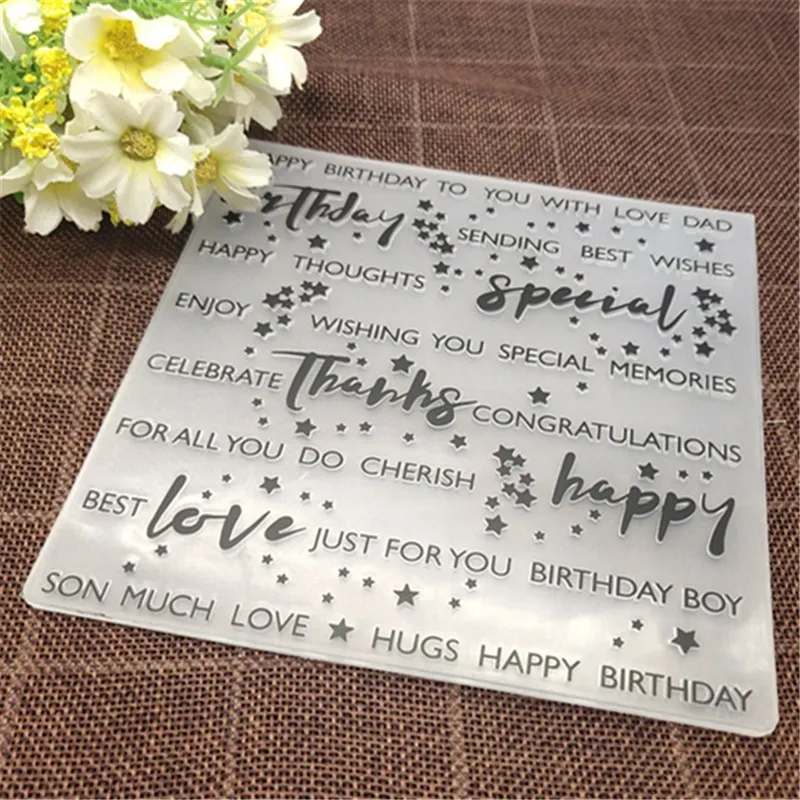 Цветок счастливый любовь печать DIY пластиковые папки для тиснения скрапбукинга