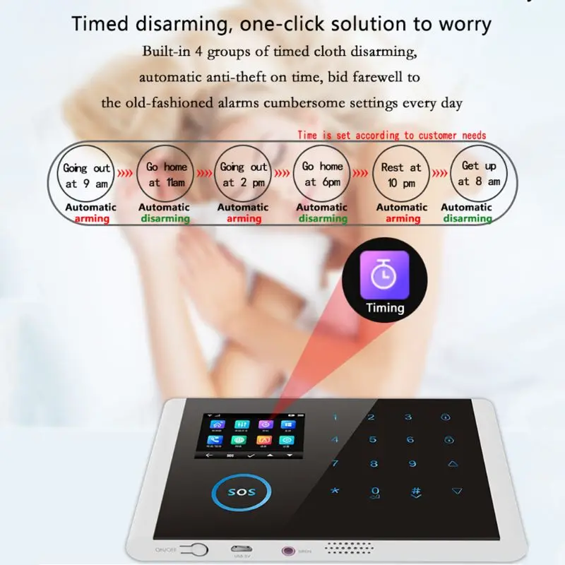 

1Set CS108 Wireless WIFI GSM GPRS Smart Alarm System APP Remote Control RFID Card Home Security Kit with Colorful Screen