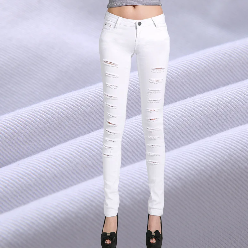 

Women Ripped Hole Distressed Jeans Push Up Hip Pencil Lift Skinny Stretch Boots Jean Trousers Plus Size Slim Fit Denim Pants