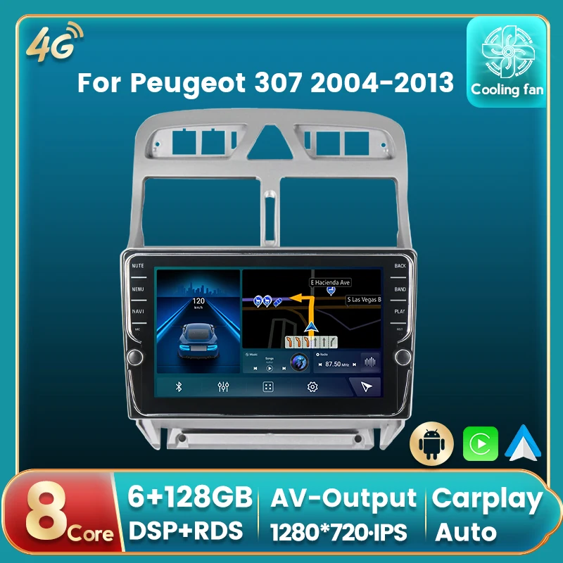 

Android 11 4G LTE DSP RDS Car Radio Auto Multimedia DVD Player For Peugeot 307 2004-2013 GPS Navigation Auto carplay IPS BT