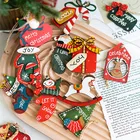 Новогодние деревянные подвесные украшения в виде капель для рождественской елки, новогодние деревянные окрашенные украшения для дома, детские подарки, новый год 2021