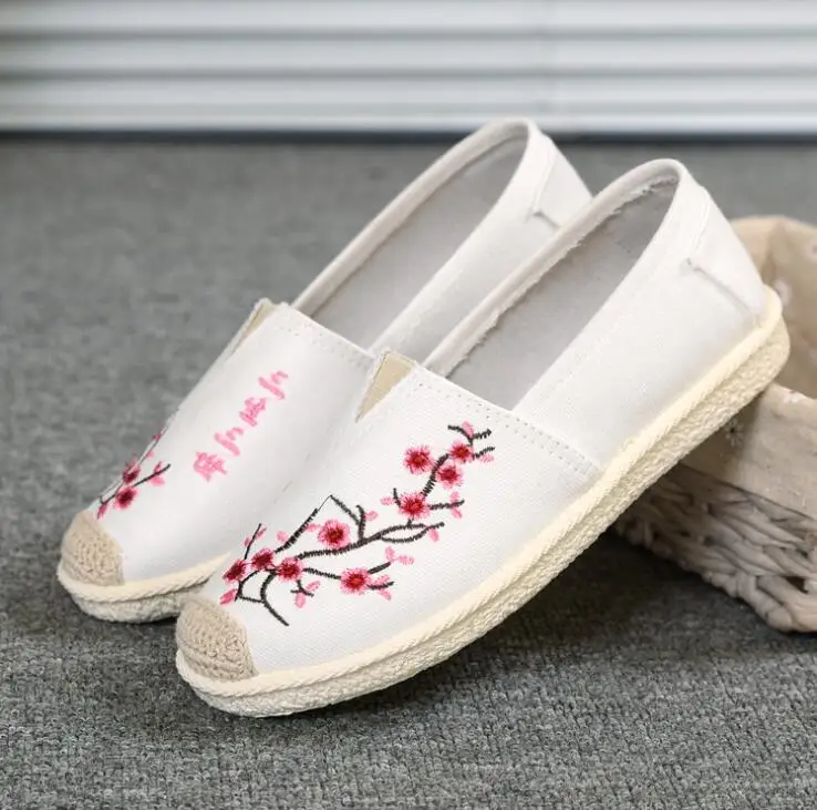 Парусиновая обувь на нескользящей плоской подошве льняная в рыбацком стиле для