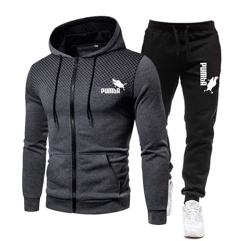 Men's Zipper Hoodie + Pants 2 Set Fall Hot Hip Hop DeWalt Jogging Sweatshirt Fashion Men's Shirt with Pants Running Track Suit
