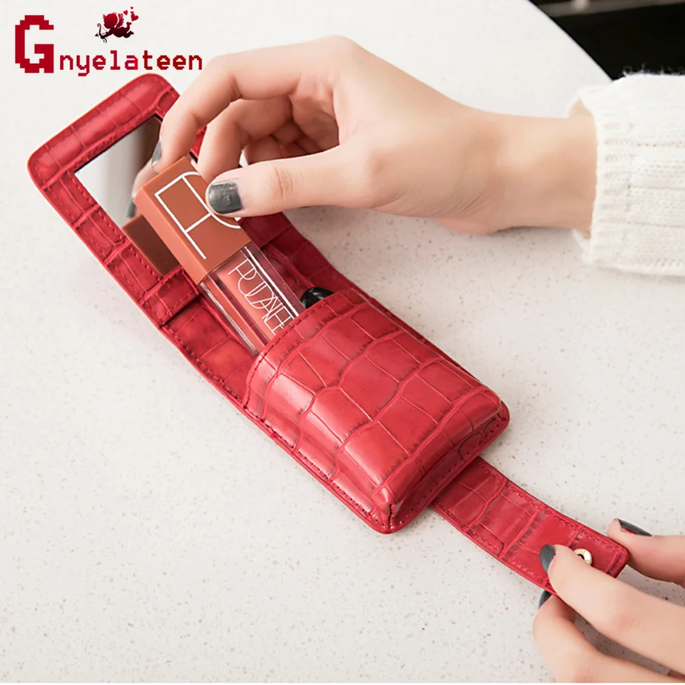 Кожаная женская сумка для путешествий с крокодиловым узором косметичка макияжа