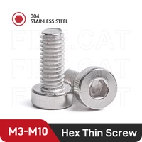 m3 m4 m5 m6 m8 m10 hex hexagon socket short head cap bolt stainless steel screw thin low allen cap screws bolt length 4 to 60 mm