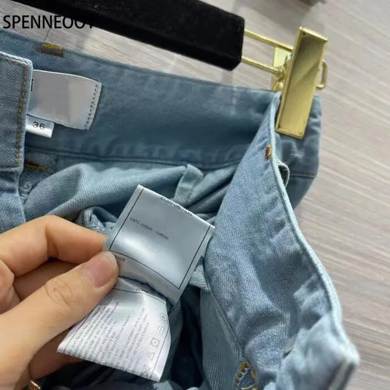 SPENNYMOOR Designer Brand Summer Thin Light Wide Leg Denim Pants Women Fashion Tencel Denim Pants