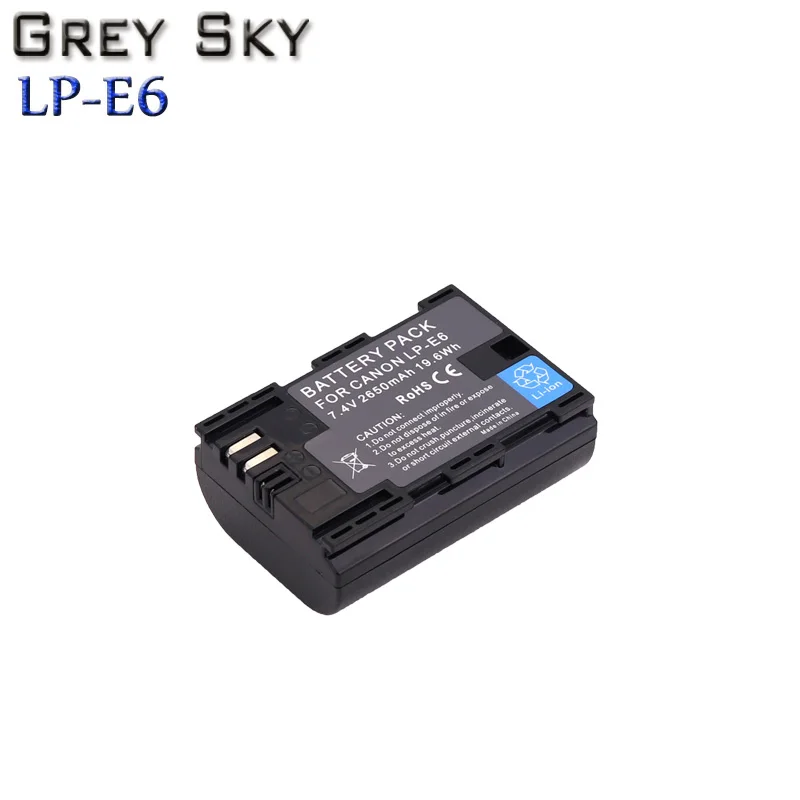 2650mAh LP E6 LP-E6 LPE6 батарея для цифровой камеры + USB LCD двойное зарядное устройство Canon