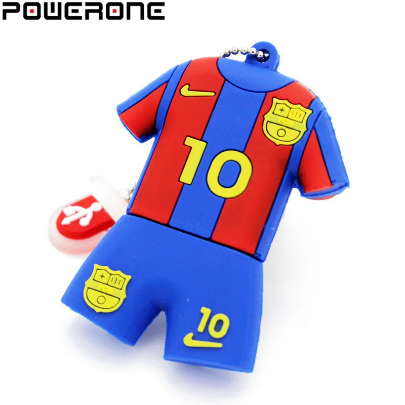 POWERONE messi jersey Usb Flash Drive cloth pendrive 4 ГБ 8 16 32 64 Гб Спортивная рубашка Pendrives Memory stick|USB