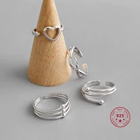 2020 hot selling 100 s925 sterling silver female ring multi layer line weave shape simple trendy tail ring
