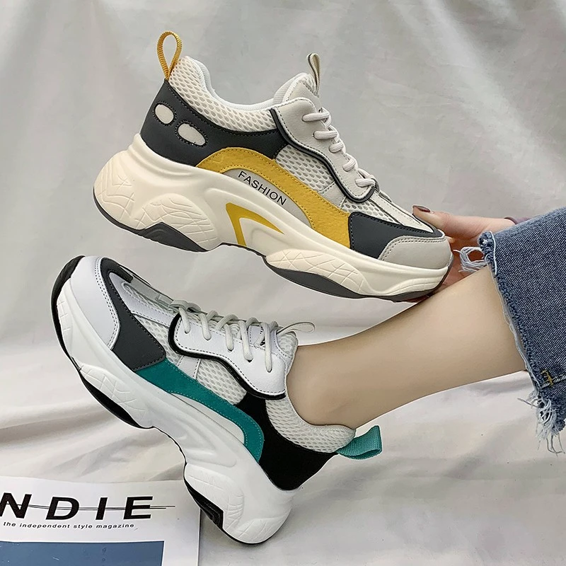 2020 г. весенние женские дизайнерские кроссовки на толстой подошве повседневная