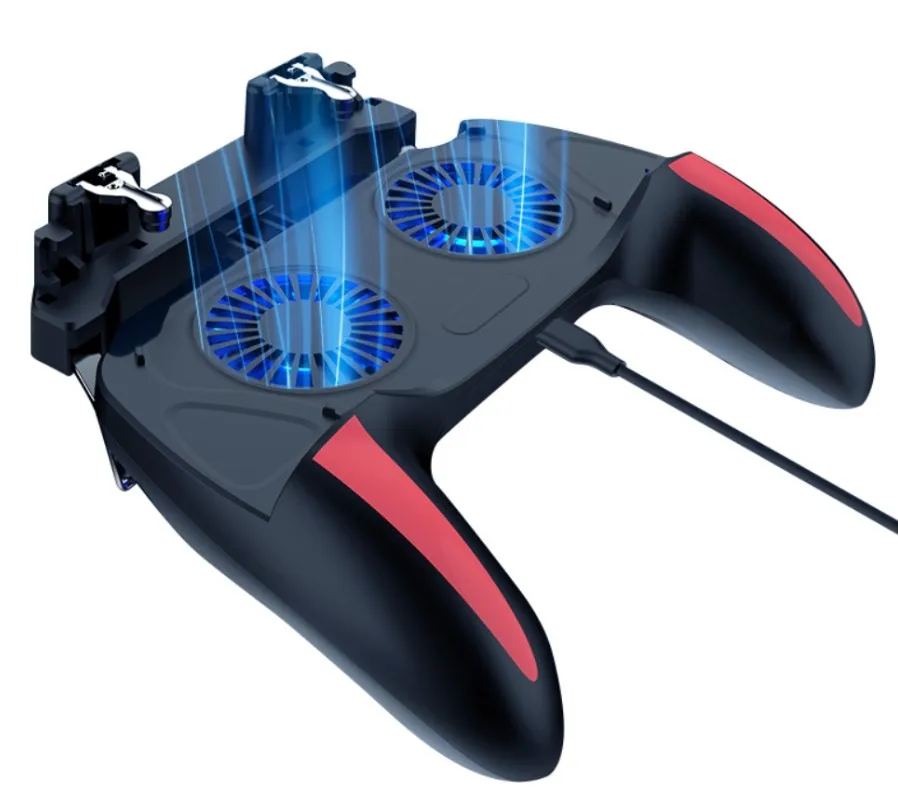 USB Cable Charge H10 геймпад PUBG контроллер двойной крутой вентилятор 2500/5000 мАч power Bank игровой контроллер Джойстик для Мобильные телефоны Android IOS Телефон - Color: USB Cable Charge