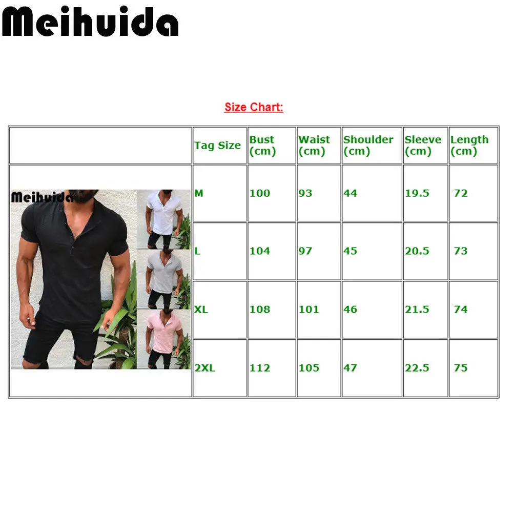 

Fashion Men's V-Neck Short Tops Cotton Tee Shirt Slim Fit Solid Color Casual T-Shirt Tops Muscle Tee