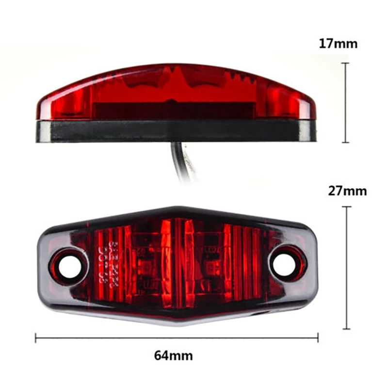 5 красный Янтарный 12 в светодиодный боковой габаритный фонарь 2 дюймов габаритная