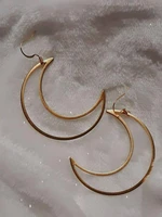 moon earrings brass moon earrings bohemian jewelry moon jewelry