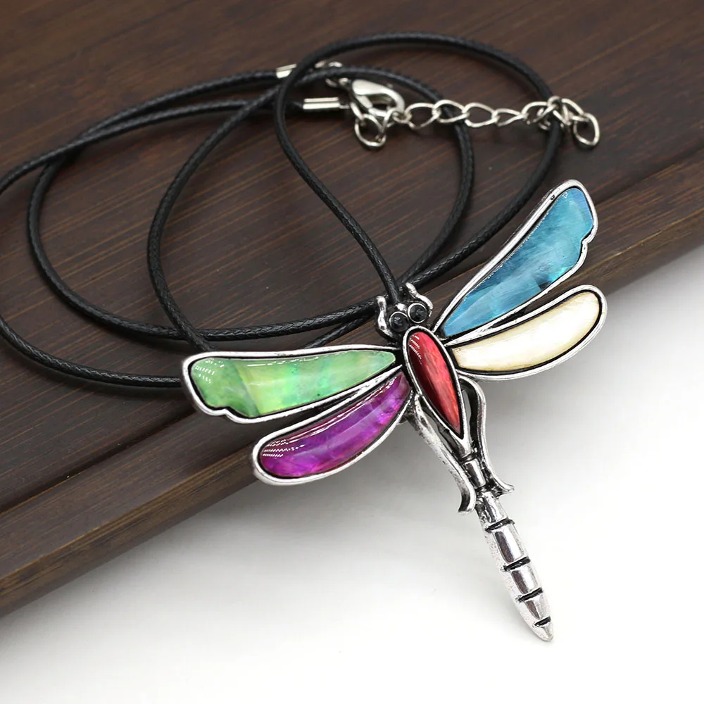 

1pcs Natural Shell Dragonfly Brooch Pendant Necklace High Quality For Woman Jewelry Making DIY Accessories Ornament Charm Gift