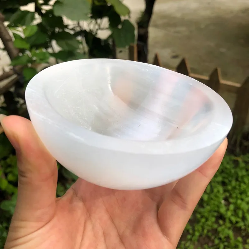 Selenite Полированная Чаша Минеральные Кристаллы натуральный камень кварцевые