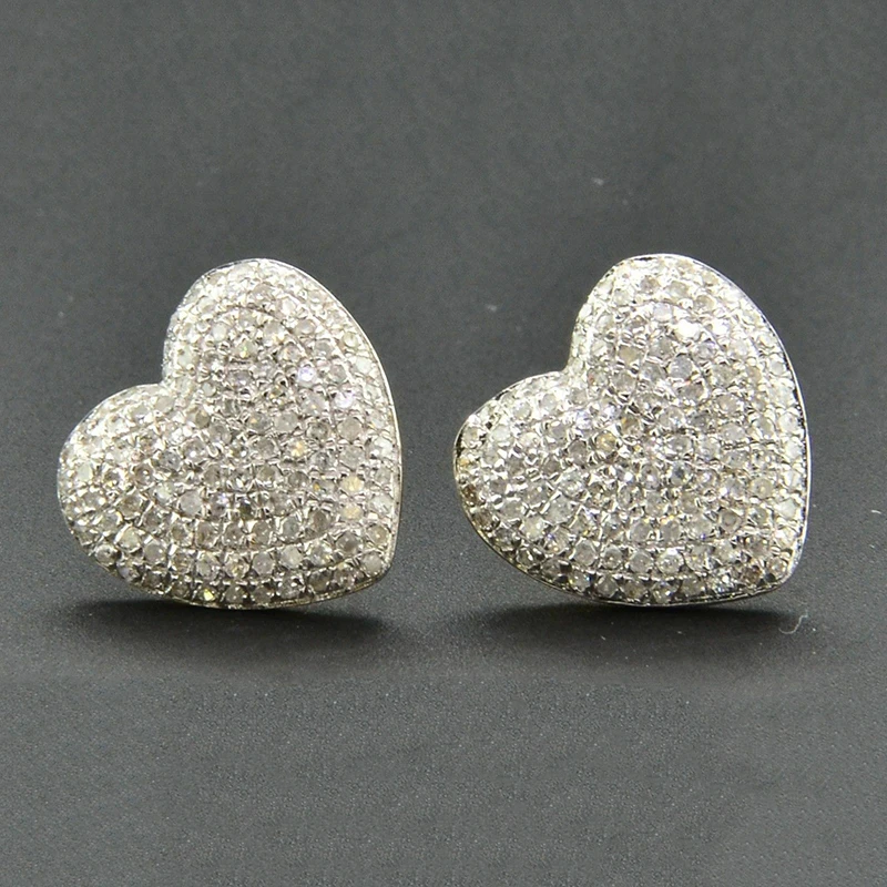 Женские серьги-гвоздики в форме сердца с кубическим цирконием AAA свадебные