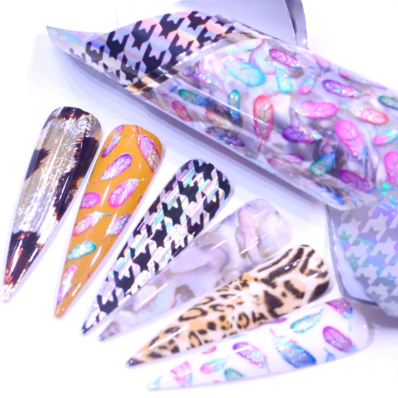 

Nail Foils Stickers For Manicure Decorations Flowers Leaf Designs Decals Wraps Sliders Nail Art Transfer Foils