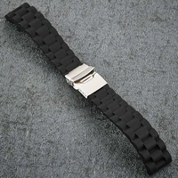 18mm 20mm 22mm 24mm universal watch band silicone rubber link bracelet wrist strap light soft for men women wristwatch