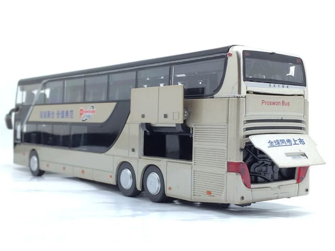 Sale High Quality 1:32 Alloy Pull Back Bus Imitation Double Sightseeing flash Toy Vehicle Children's Birthday Present | Игрушки и