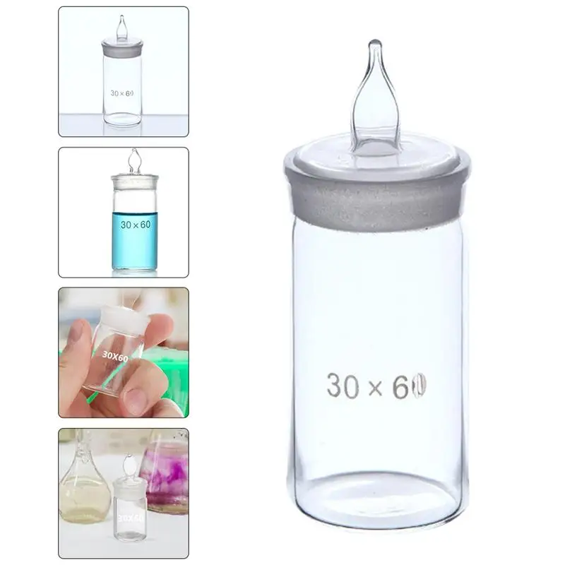 

1pc Weighing Bottle High Shape Weighing Dish Glass Sample Bottle (transparent)