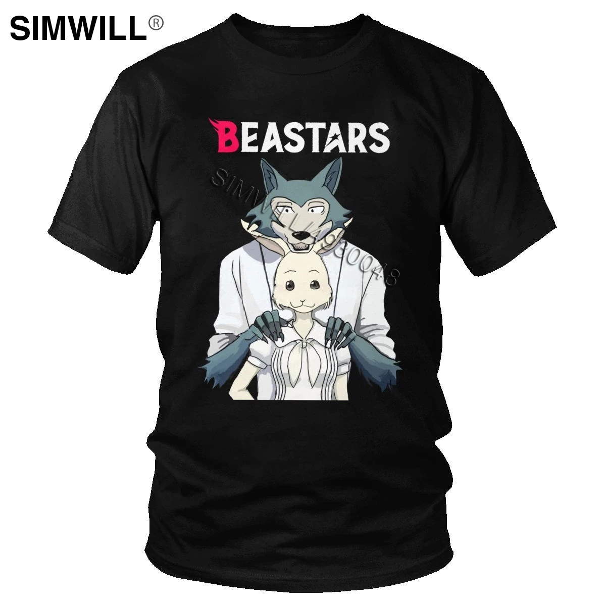 

Beastars Legosi и Хару футболка для мужчин Awesome летняя хлопковая футболка с короткими рукавами с круглым вырезом с изображением животных волка ани...