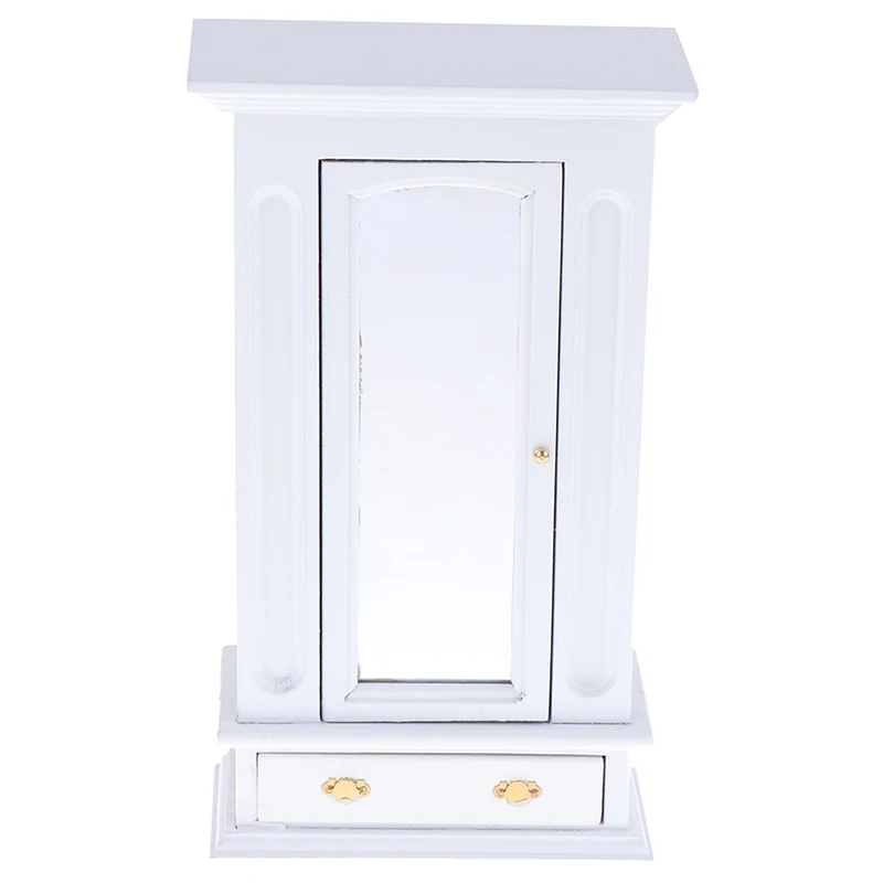 

1/12 Scale Wooden Cabinet Wardrobe Furniture Model with Mirror high quality
