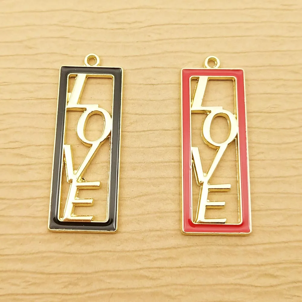 

10pcs 15x40mm enamel love charm for jewelry making crafting fashion earring pendant necklace charm bracelet charm diy finding