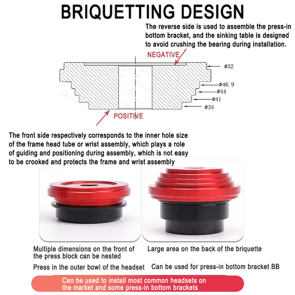 

Mountain Bike Road Bike Balance Bicycle Headset/Bottom Press Tool Wrist Set Installation Tool Press Bottom Electric Motorcycle