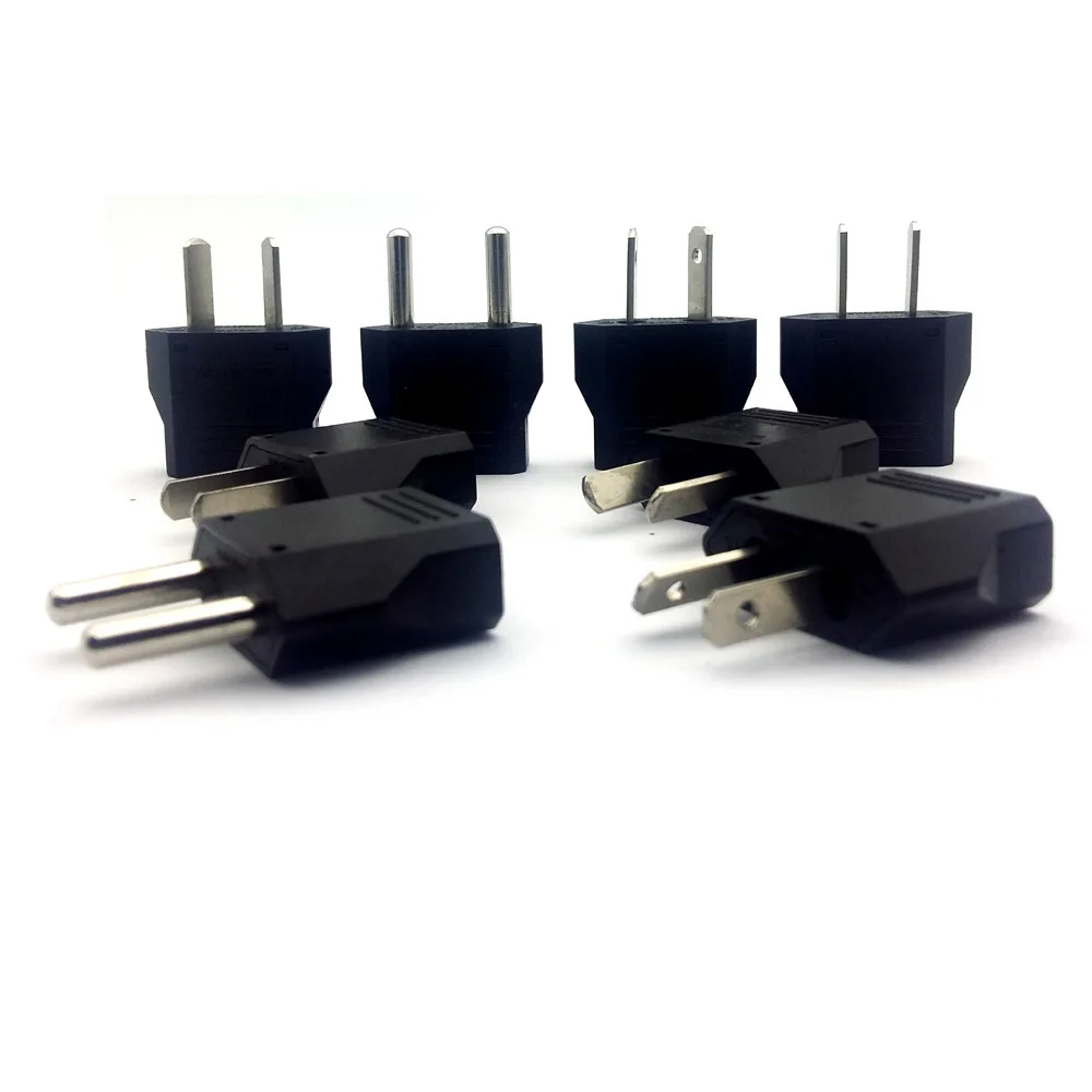 Поставка Черного Портативный 2 шпильки универсальный штекер адаптера для