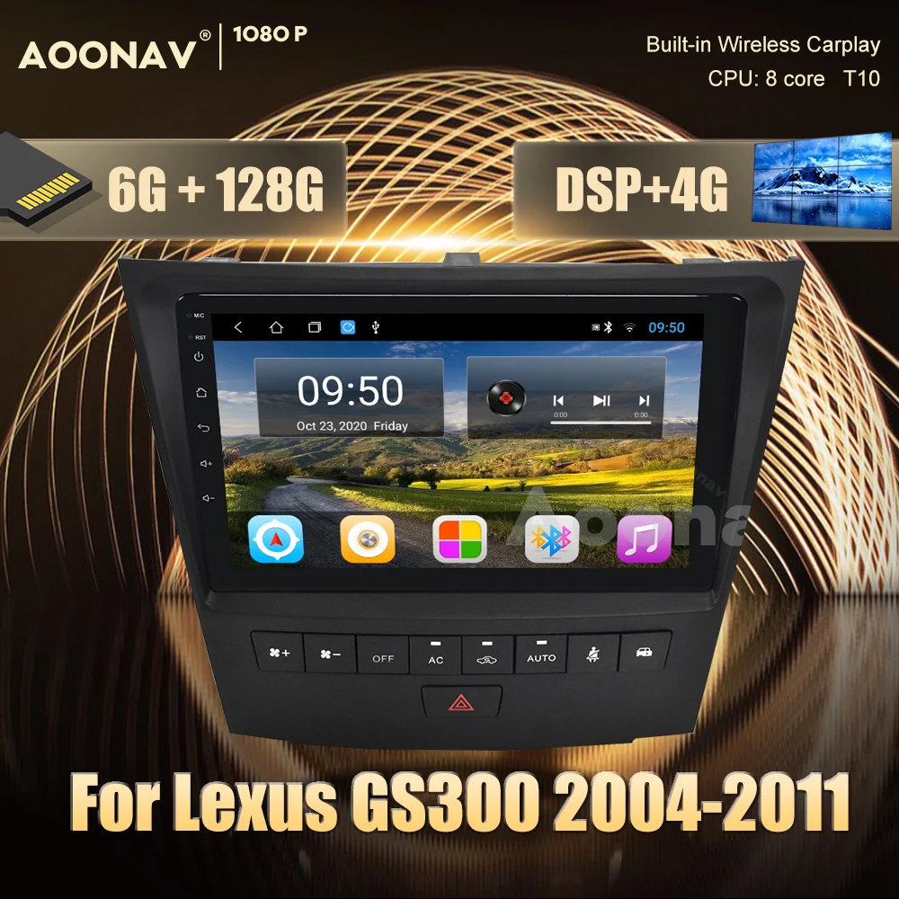 

Автомобильное радио 2 din на платформе Android для Lexus GS300 S190 GS350 GS400 GS430 GS450h GS460 GS 300 III 3 350 400 2004-2011, мультимедийное видео
