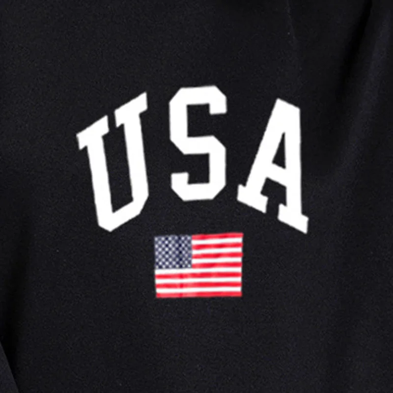 

Autumn Winter Womens Flag Print Long Sleeve Sweatshirts Ladies Casual Loose Pullover Jumper O Neck Tops Clothes