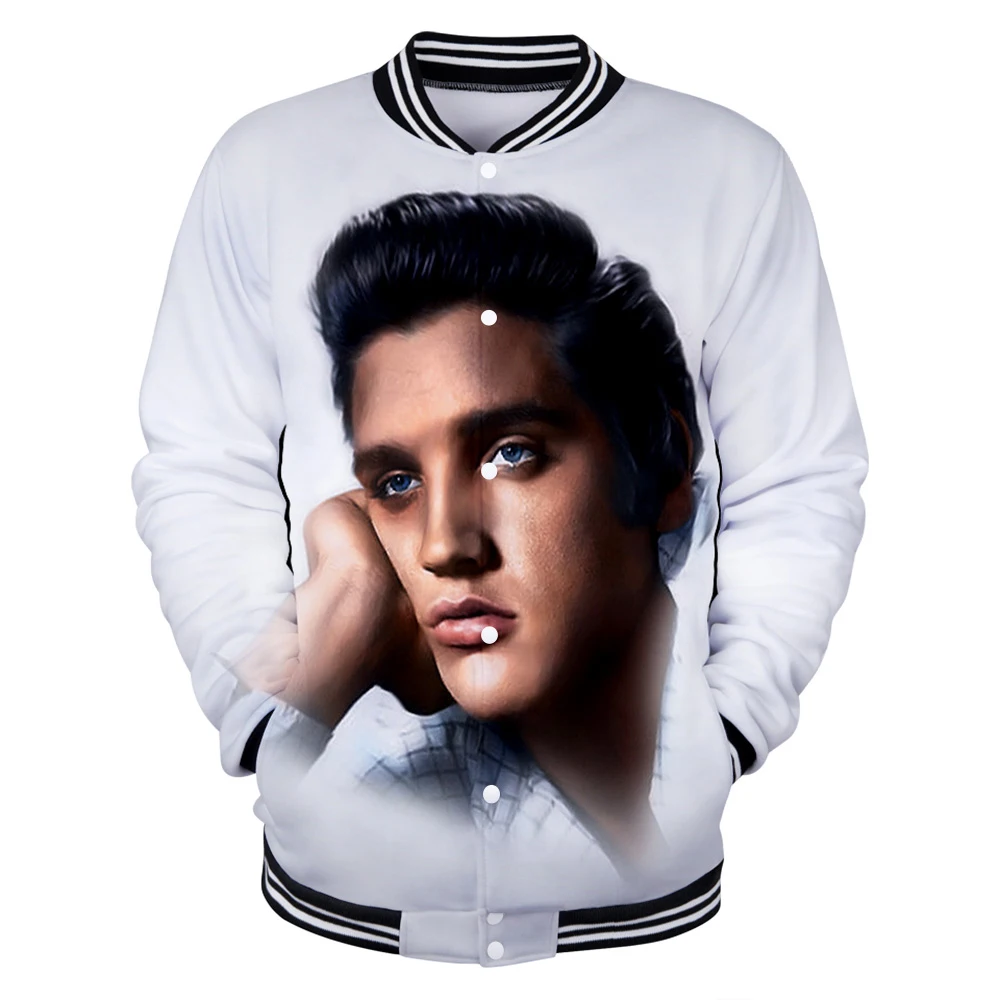 Elvis Presley бейсбольная форма для мужчин Весна Повседневная Harajuku Elvis Presley бейсбольные куртки плюс размер для мужчин Уличная