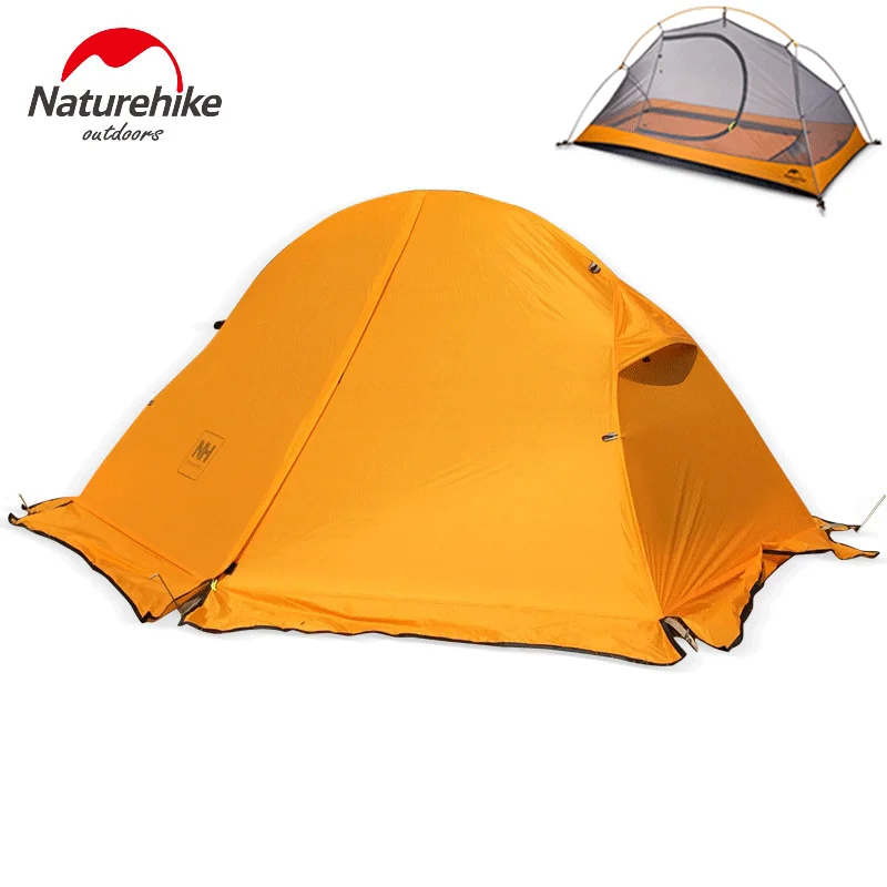 1,3 кг Naturehike палатка 20D из силиконовой ткани Сверхлегкий двухслойный алюминиевый стержень для 1 человека туристическая палатка 4 сезона с ковриком