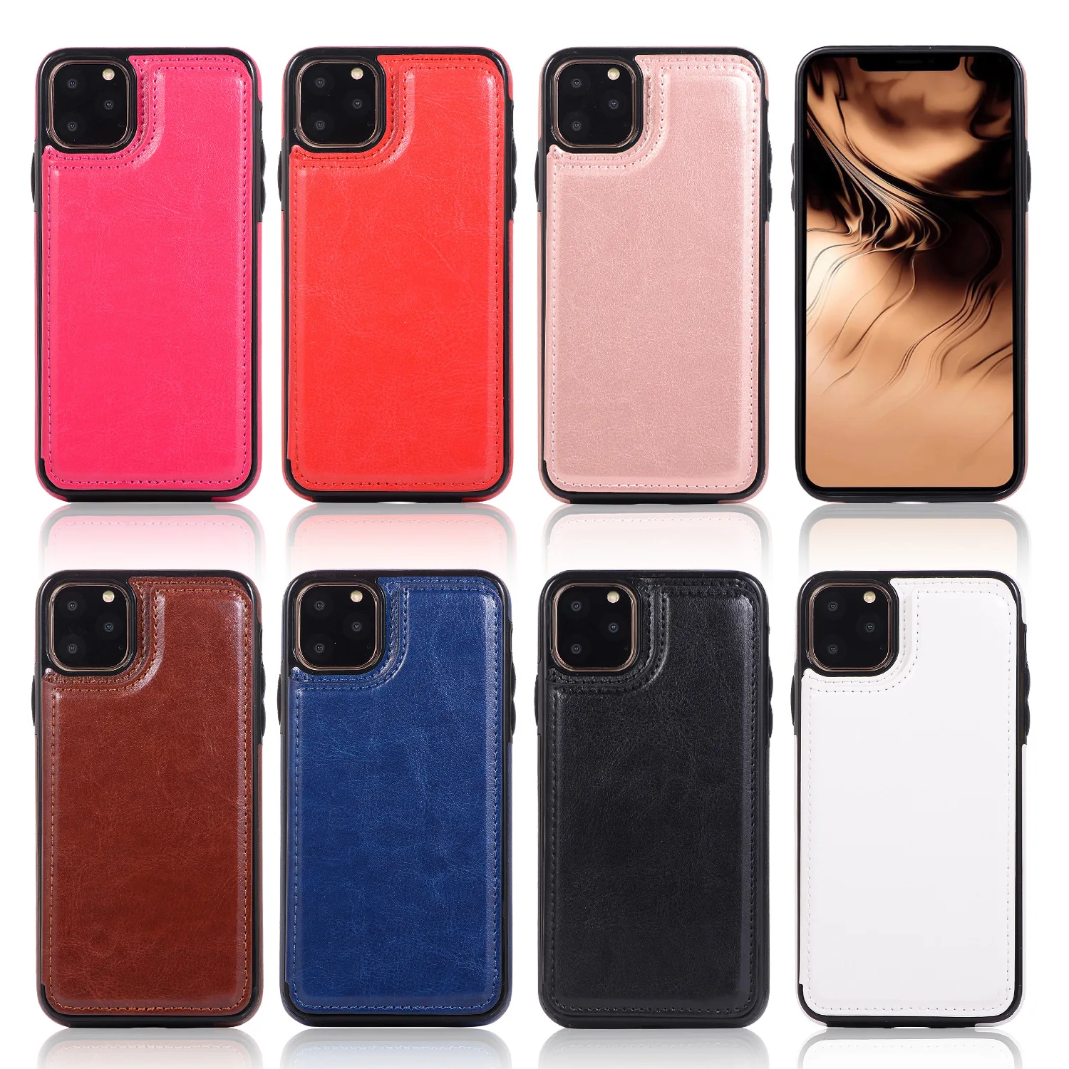 Кожаный защитный чехол-кошелек для iphone 11 Pro X XS Max XR многофункциональный