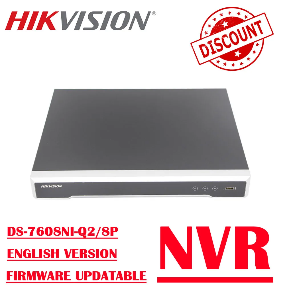 

Hikvision DS-7608NI-Q2/8p 8CH H.265 PoE NVR Plug and Play 4K 8MP Onvif Original Embedded Network Video Recorder