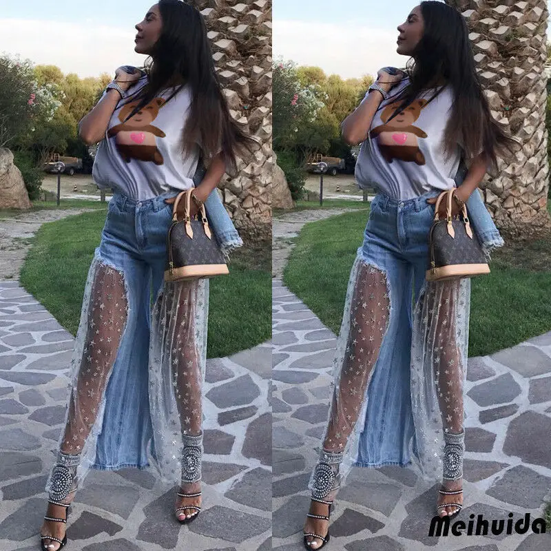 Женские ботинки джинсовые джеггинсы большие размеры Женская высокая посадка на