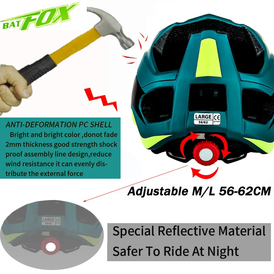 BATFOX велосипедный шлем матовый черный велосипедные шлемы integrally литой MTB дорожный
