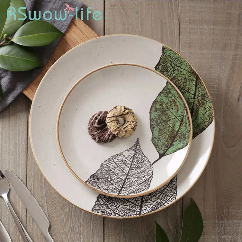 

Creative Tableware Ceramic Plate Hand-painted Tableware Hotel Restaurant Printing Plates Salad Plate For Home Ceramic Dishware