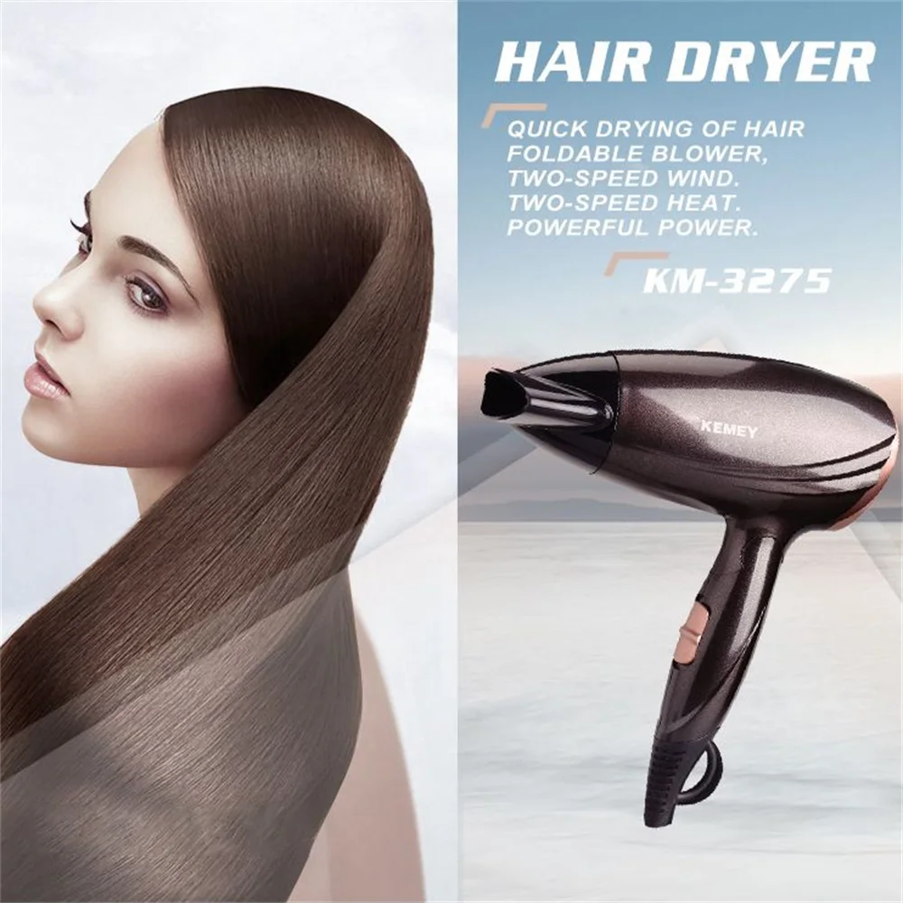 

KEMIE KM-3275 2000W Hair Dryers Foldable Handle Hook Hole Design Built-in Negative Ion Emitter